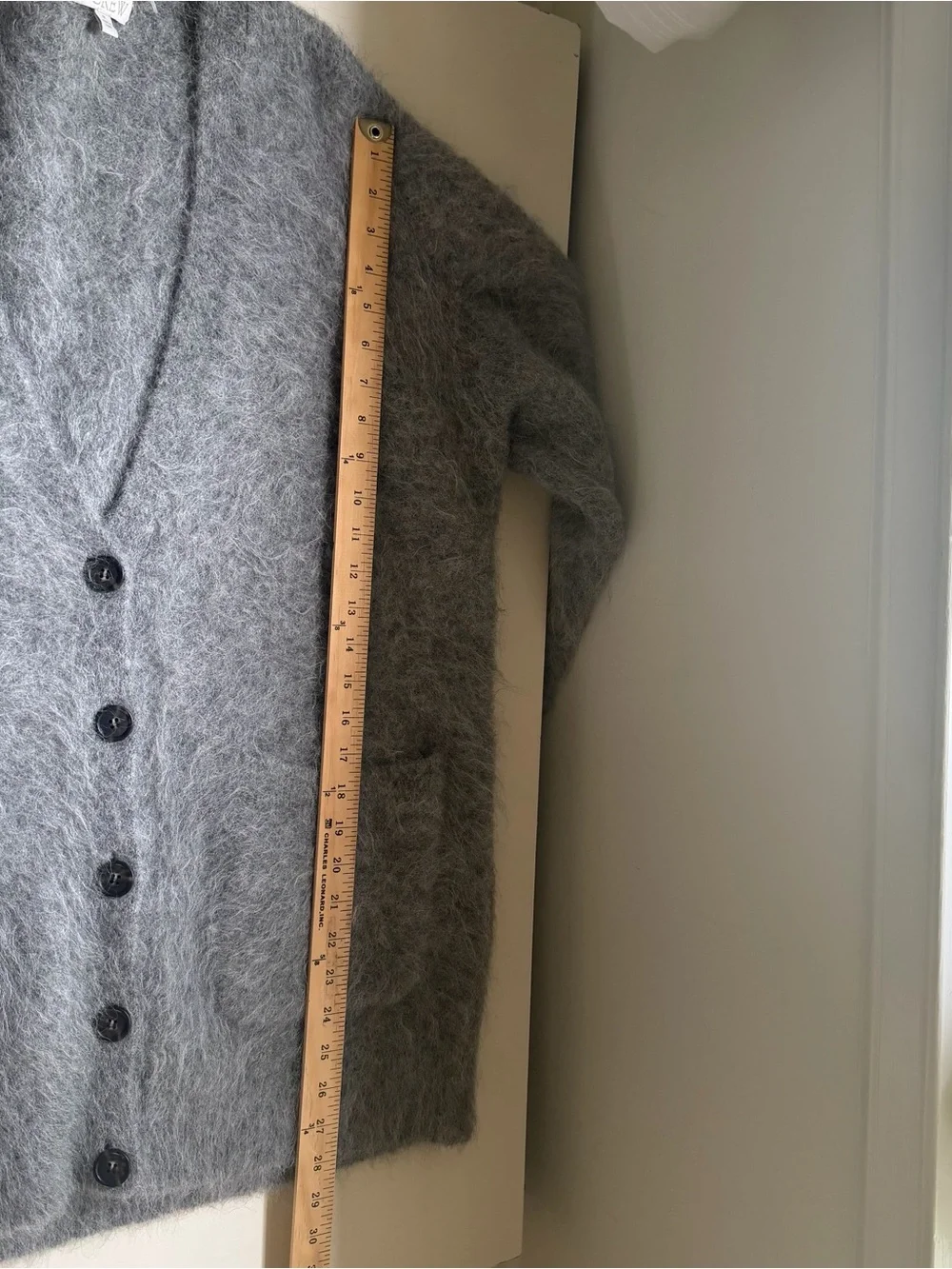 J Crew Alpaca Cardigan Gray Oversized Size Medium Fuzzy Quiet Luxury Minimalist